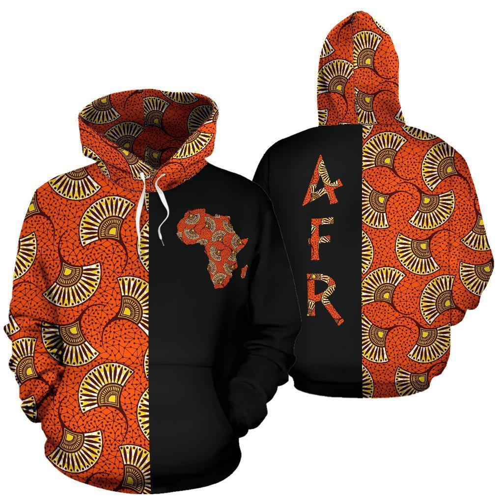 Wonderprint Hoodie – Ankara Cloth – African Flora The Half