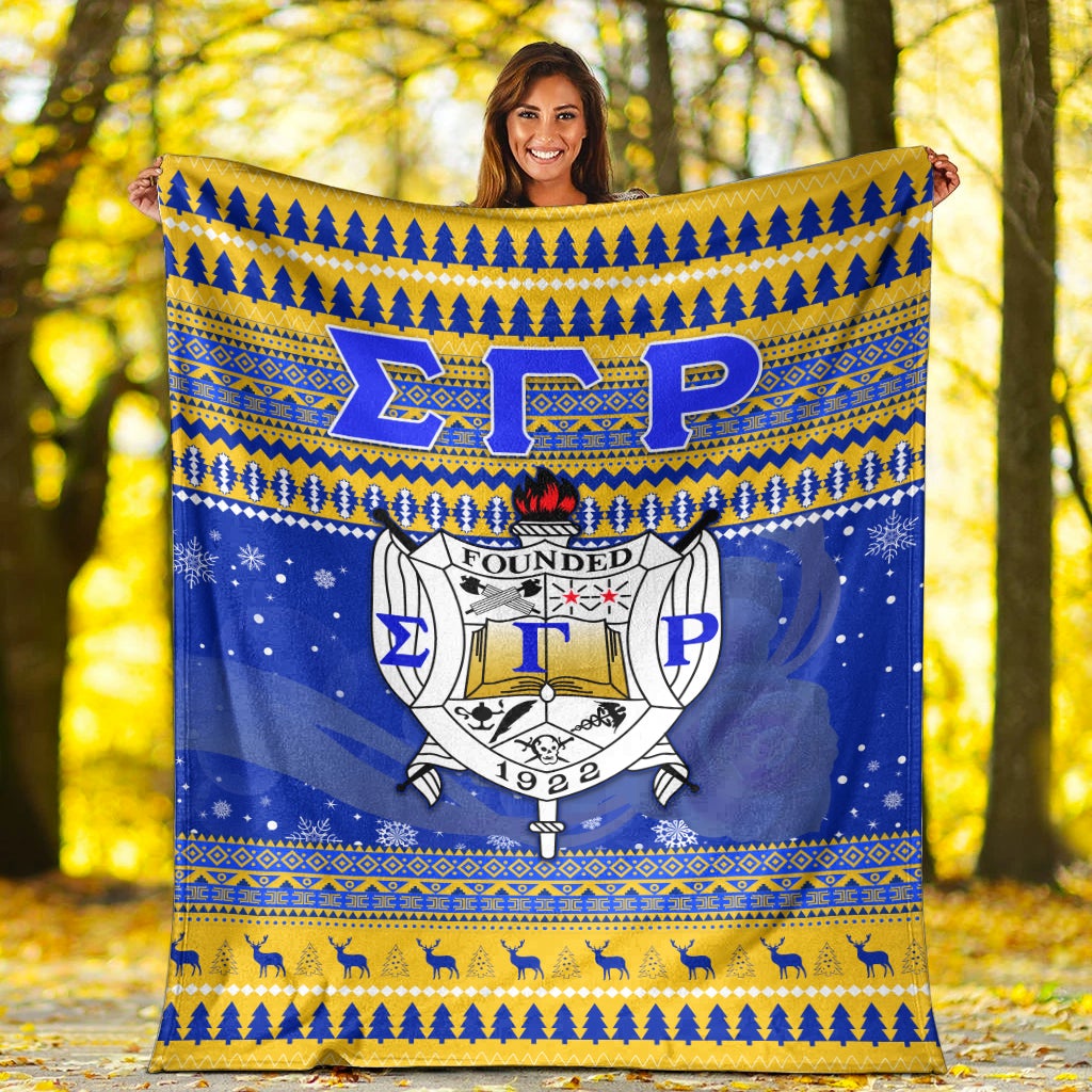 Wonderprint Home Set Sigma Gamma Rho Christmas Premium Blanket African Pattern Lt10