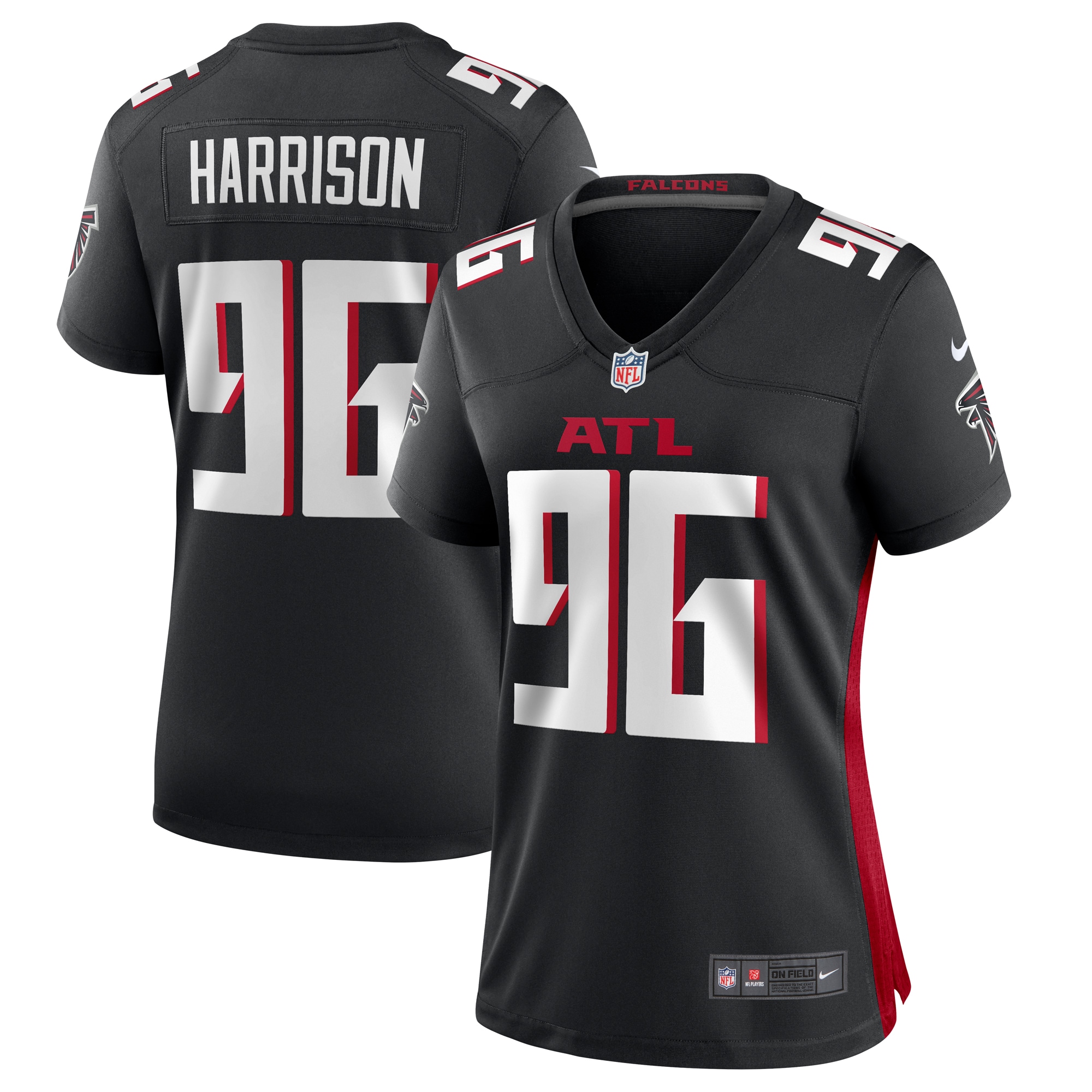 Women’s Atlanta Falcons Zach Harrison  Black Team Game Jersey