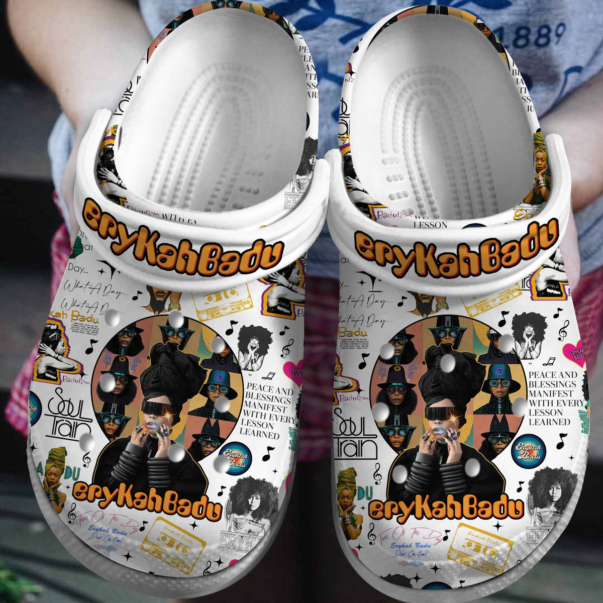 Premium Erykah Badu Music Crocs Crocband Clogs Shoes Comfortable For Men Women and Kids 2