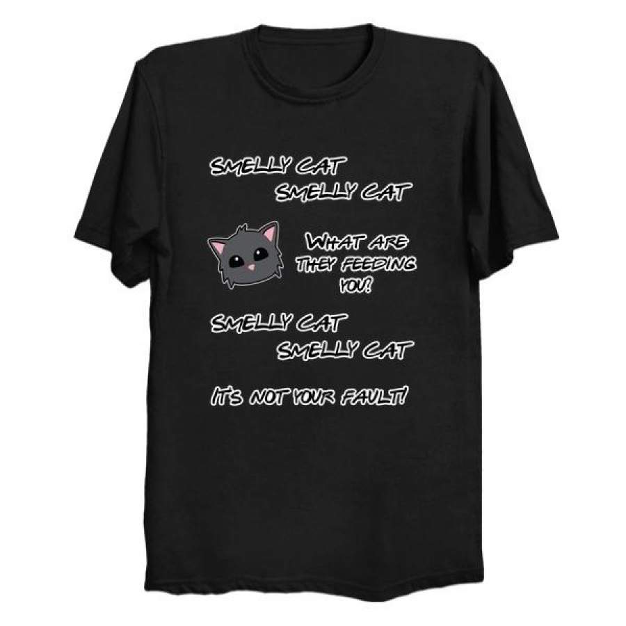 Summer Smelly Cat Creative Printing T-Shirt Casual New Interesting Printing Short-Sleeved Cotton Shirt