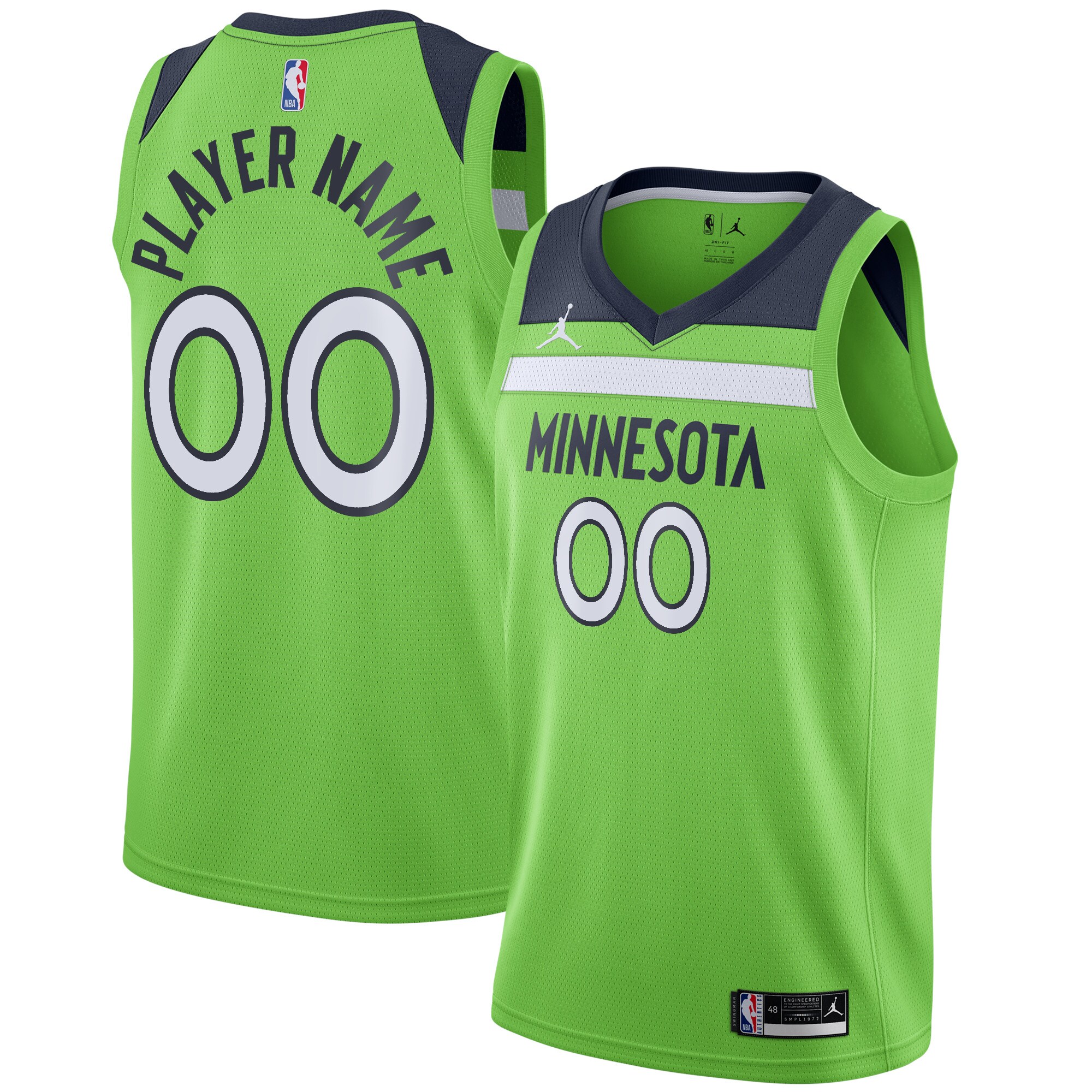 Minnesota Timberwolves Jordan Brand Swingman Custom Jersey – Statement Edition – Green