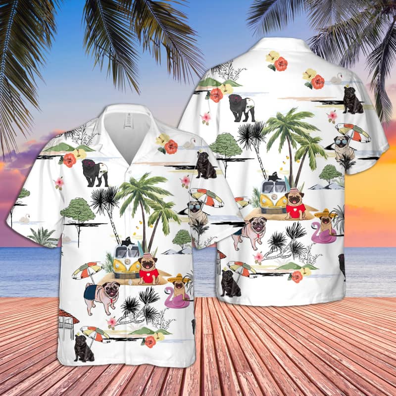 Unisex Pug Beach Hawaii Shirt Ha39855