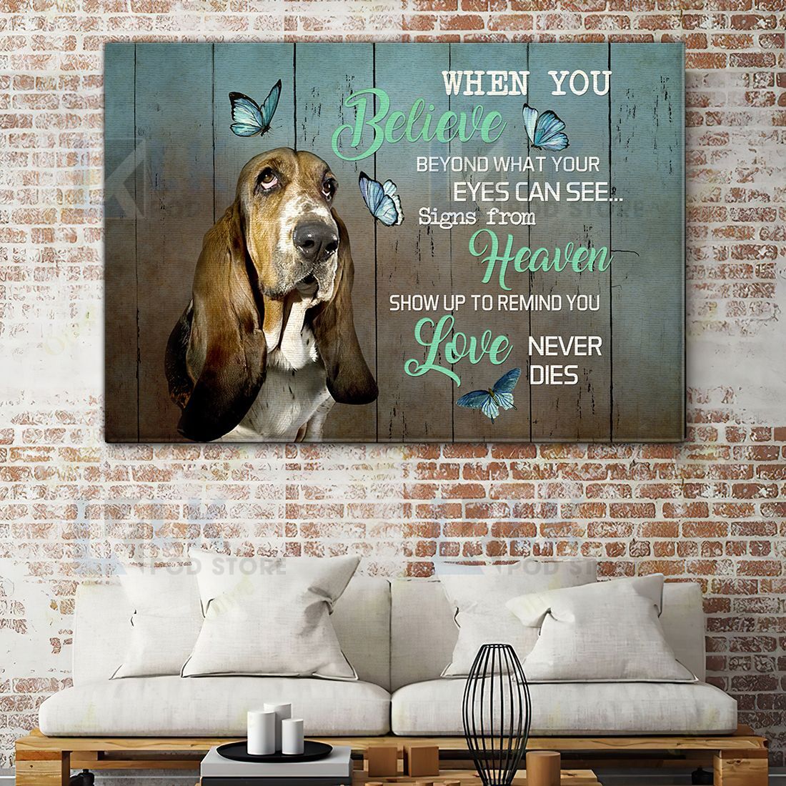 Basset hound – CANVAS When You Believe [ID3 | Framed, Best Gift, Pet Lover, Housewarming, Wall Art Print, Home Decor