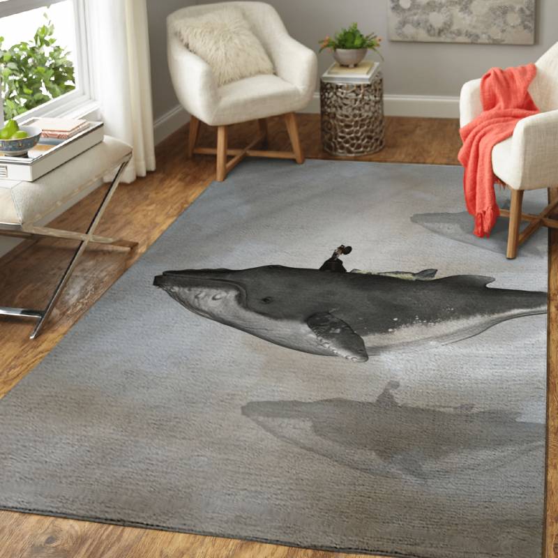 Awesome fantasy whale – Animals Area Rug Carpet