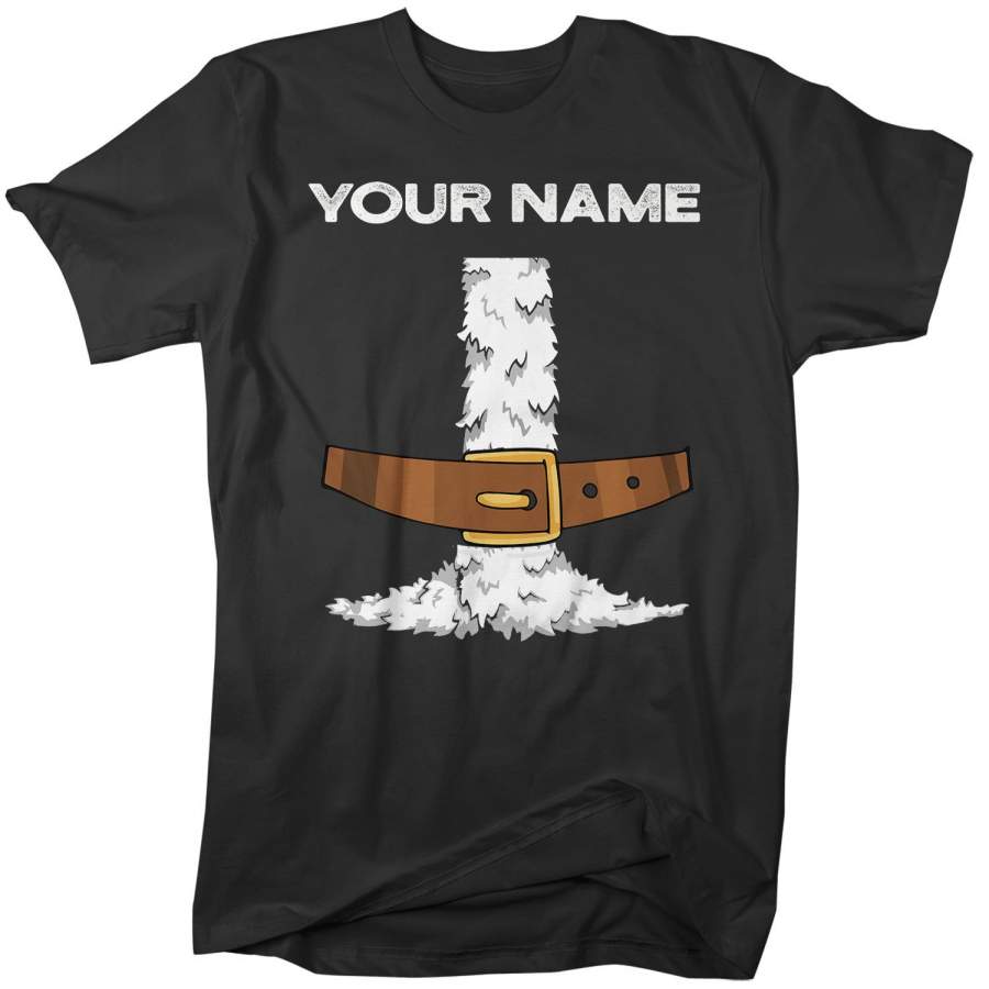 Men’s Personalized Santa T Shirt Holiday Pajama Shirt Matching Christmas Pajamas Santa Costume Tee Fun Custom Christmas Eve Shirt