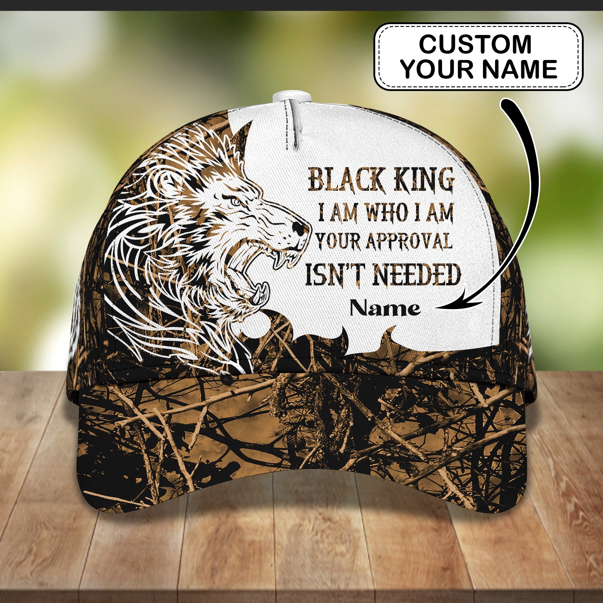 Felacia Black King Lion Personalized All Over Print Classic Cap