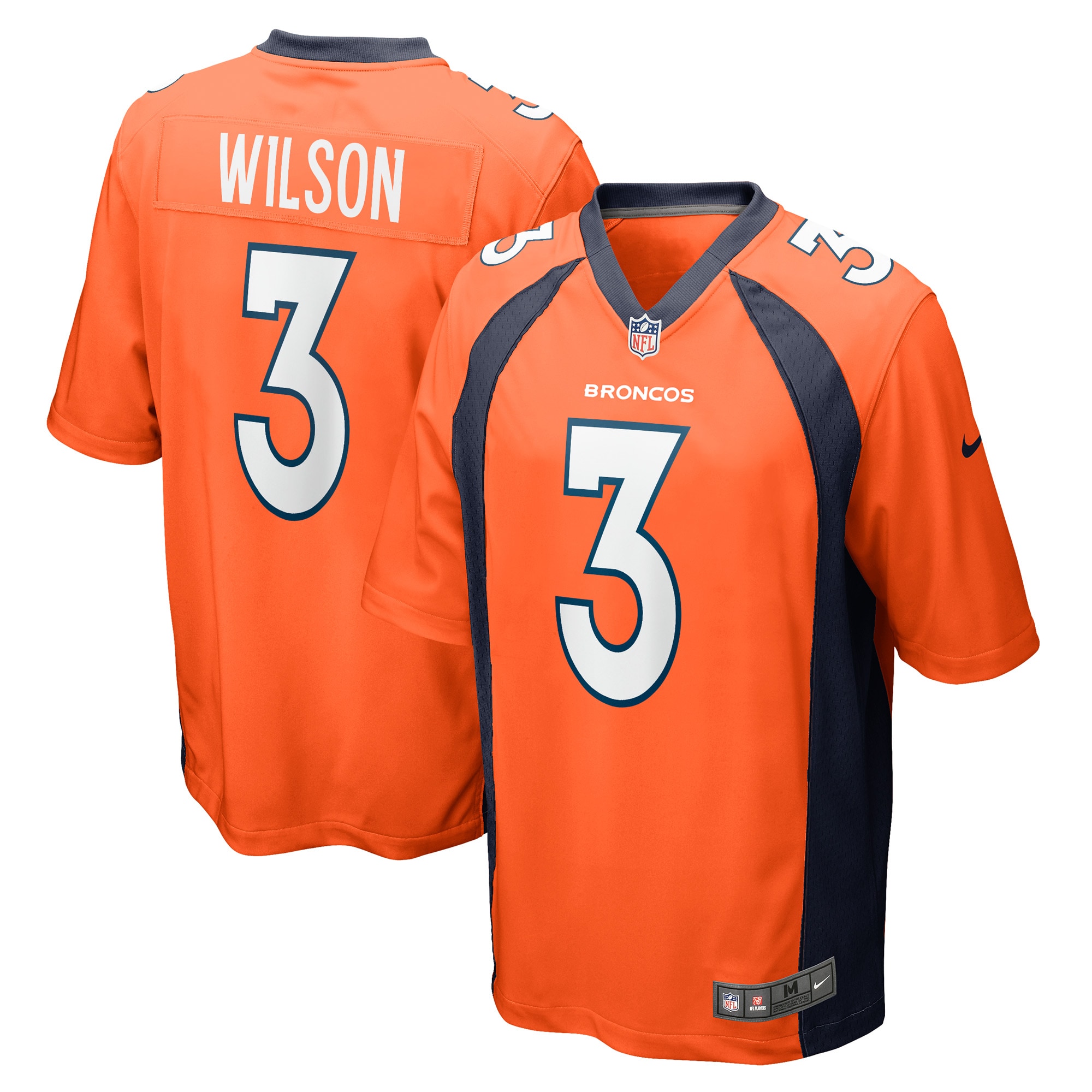 Men’s Denver Broncos Russell Wilson Orange Game Jersey