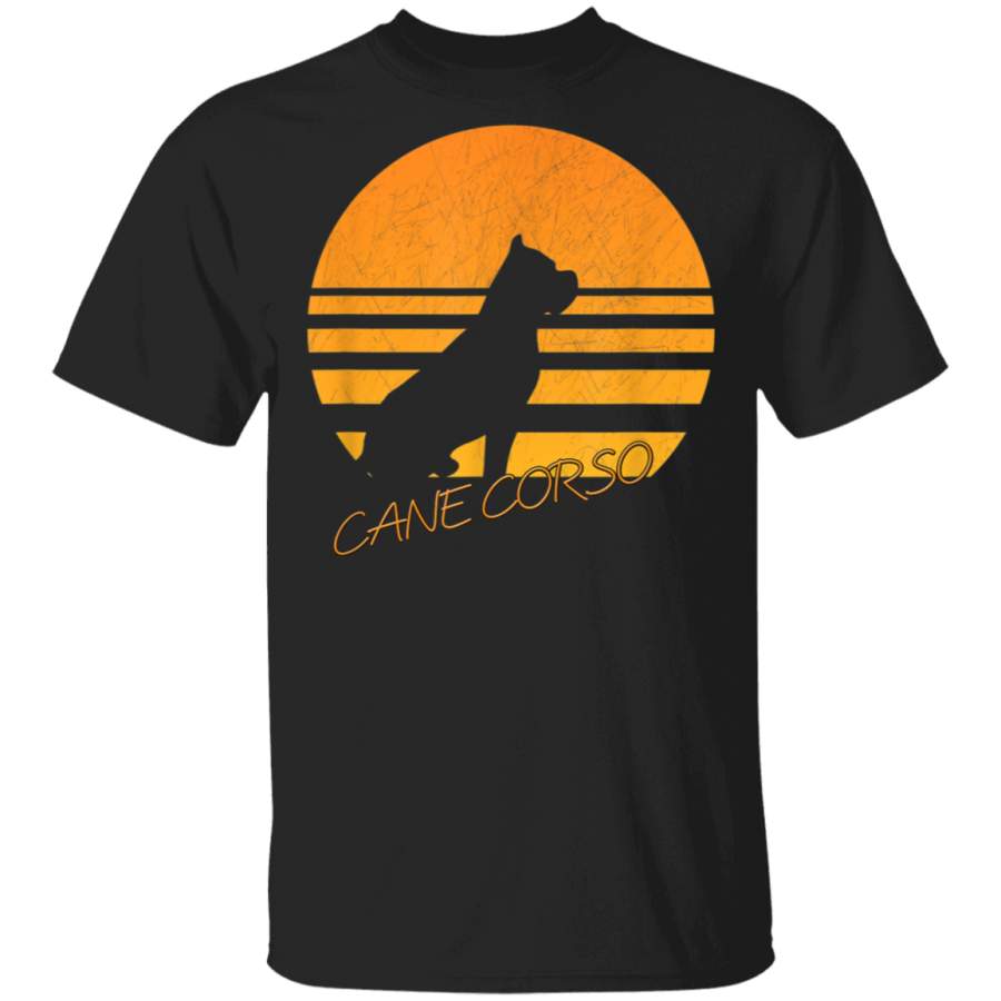 Vintage Retro Cane Corso Silhouette Sun Dog Lover Tshirt TShirt