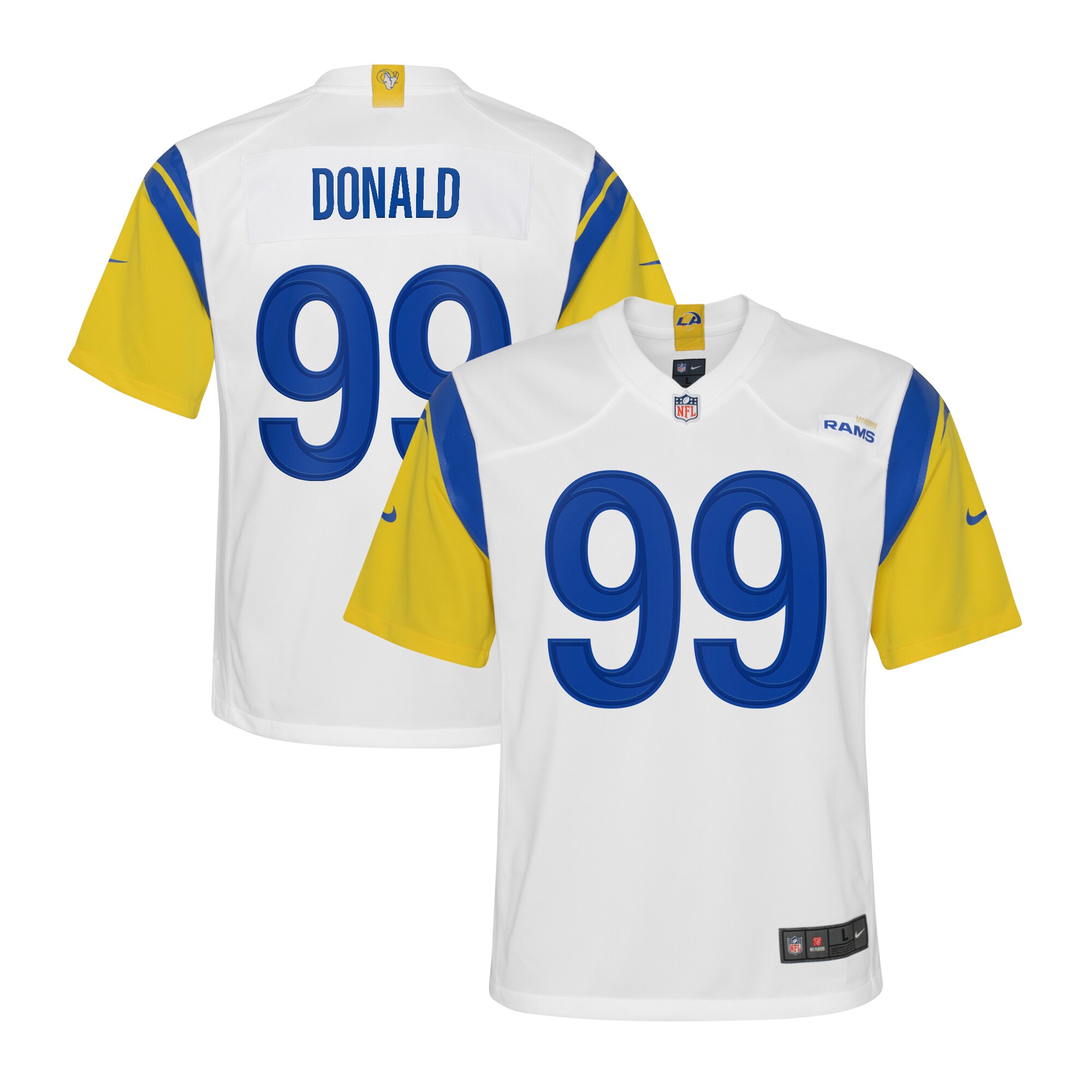 Aaron Donald Los Angeles Rams Youth Game Jersey – White