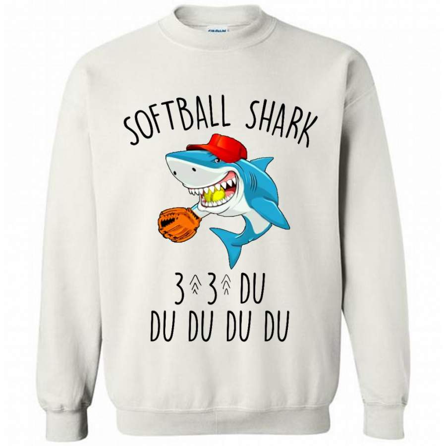 Softball Shark Du Du Du W – Gildan Crewneck Sweatshirt