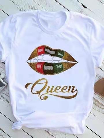 Black Queen Lip Tee Short-sleeved T-shirt