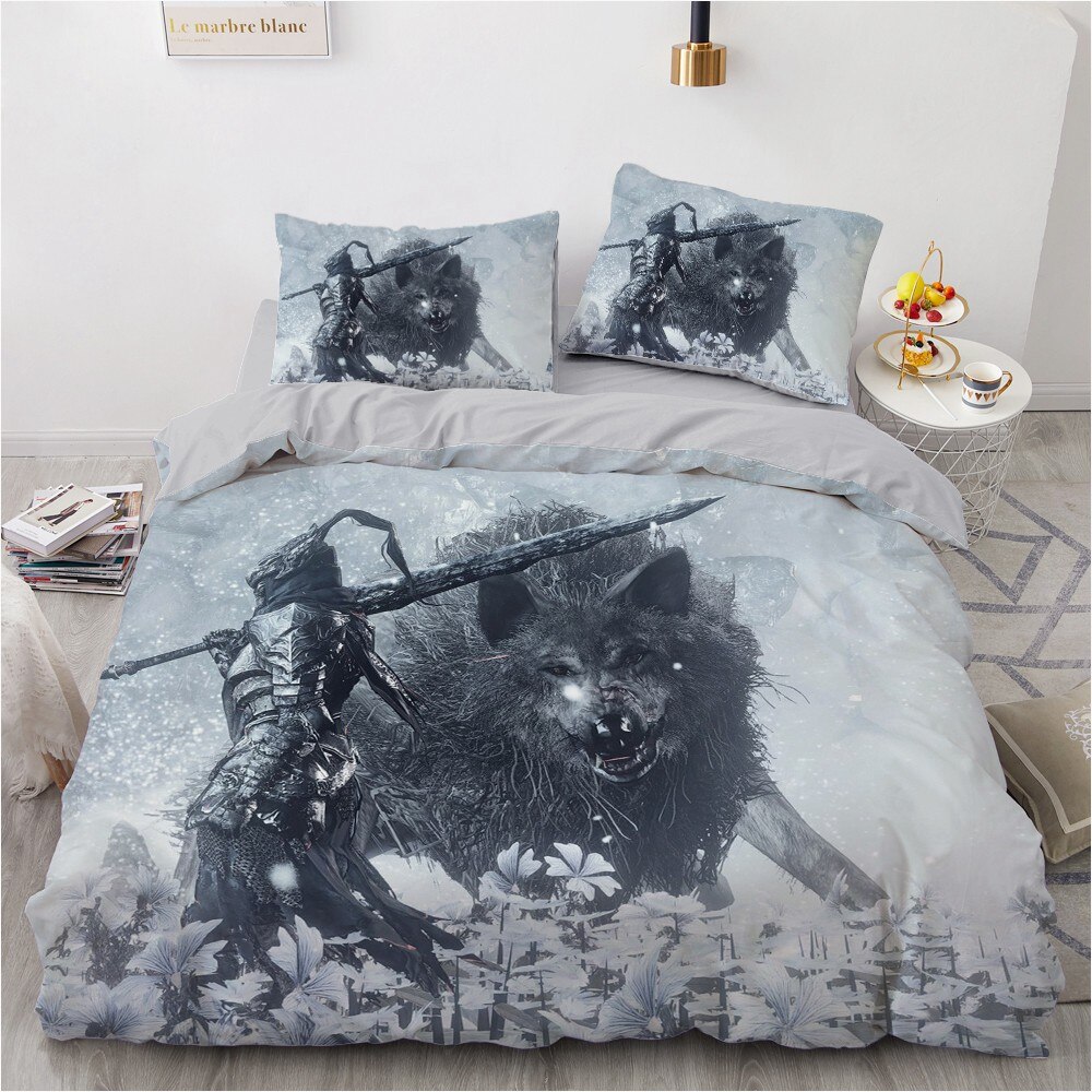 3D Bedding Set Wolf Printed Duvet Cover Gray Inner Home Decor Bed Linens Mn Bedspreads Single Queen King Size