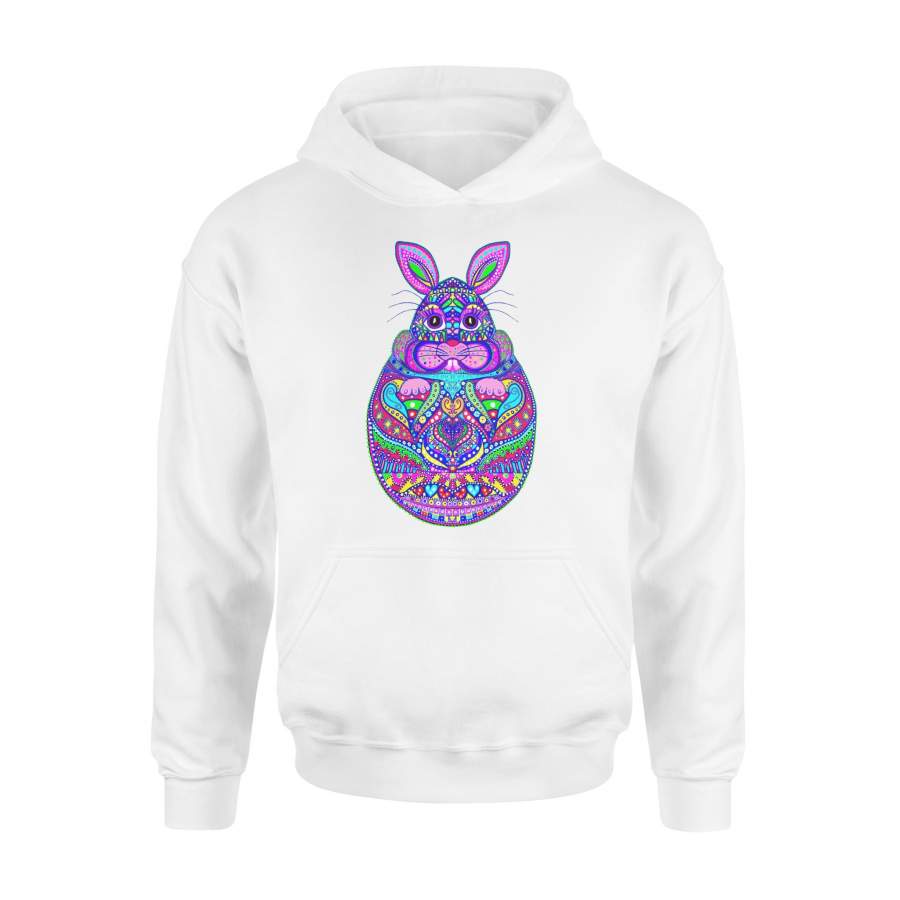 Bunny Easter Egg In Jewel Tones Hoodie