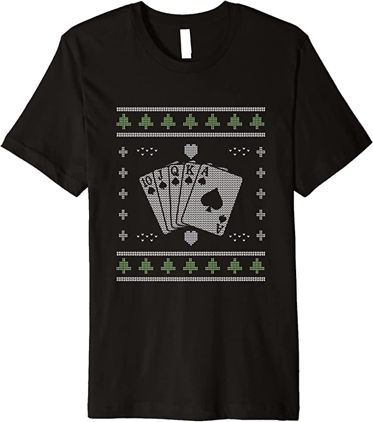 Ugly Christmas Casino Gambling Santa Claus New Year Poker Premium T-Shirt