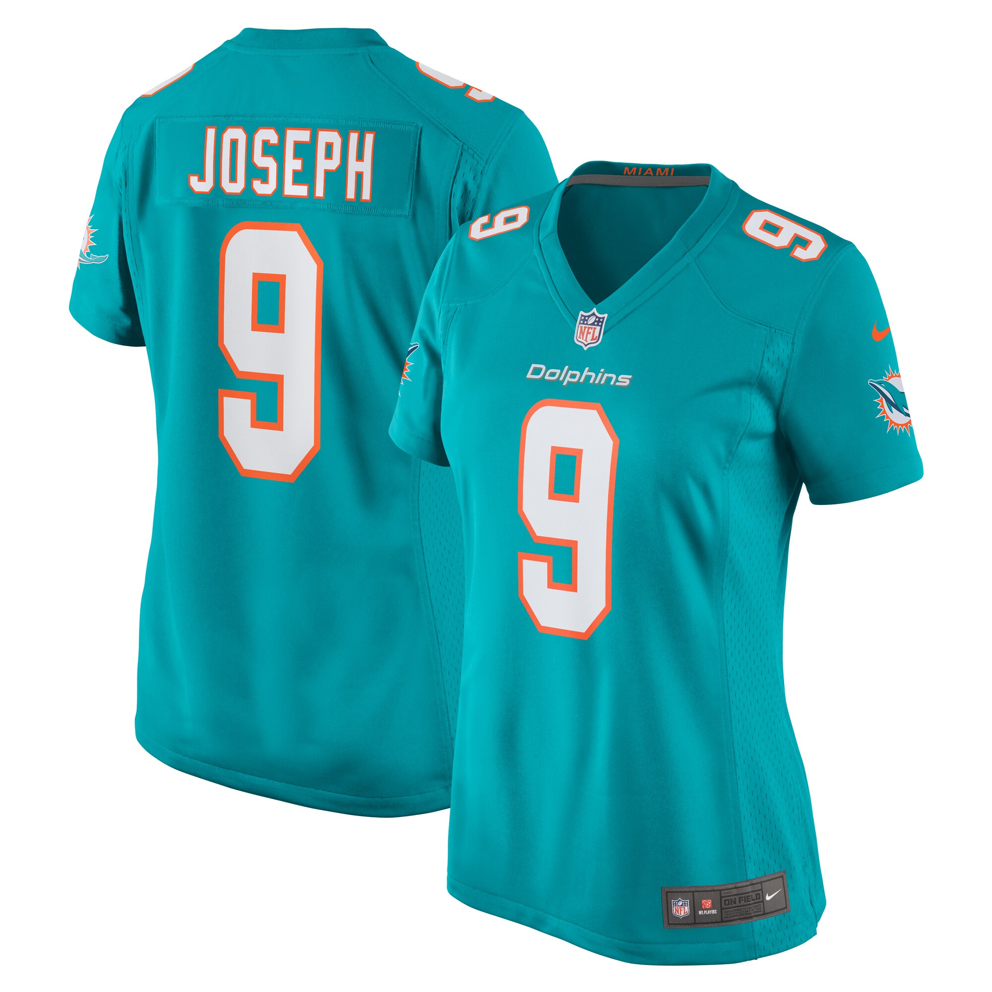 Kelvin Joseph Miami Dolphins Women's Team Game Jersey – Aqua