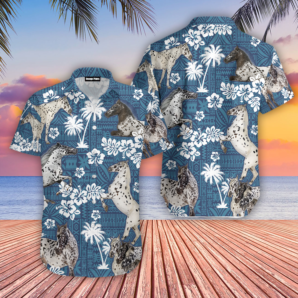 Appaloosa Horse Blue Tribal Aloha Hawaii Shirts For Men Women Ha49447