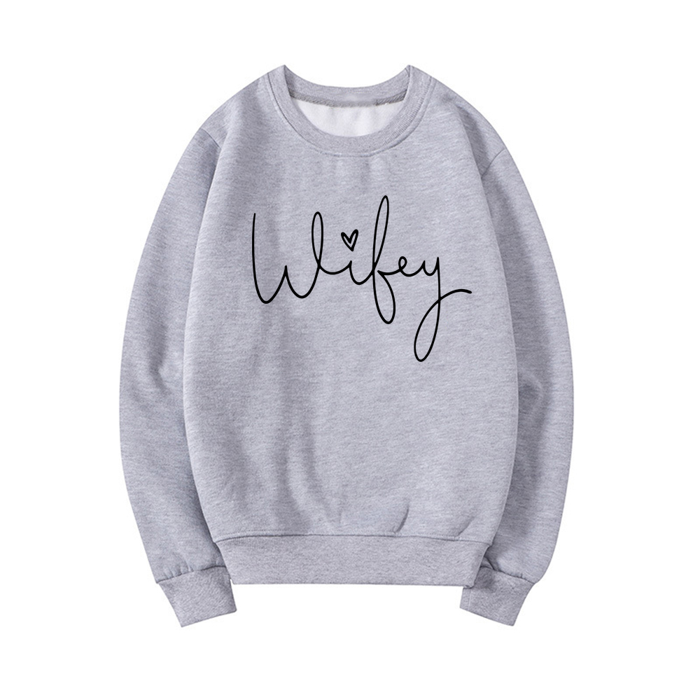 Wifey Sweatshirt Bridal Shower Gift Engagement Hoodie Top Gift for Bride Women Graphic Hoodies Long Sleeve Crewneck Sweatshirts alx