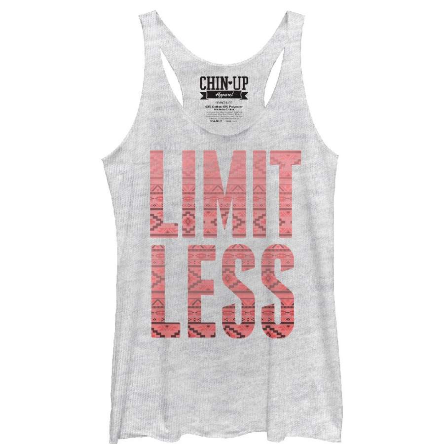 CHIN UP Women’s Limitless  Racerback Tank White Heather