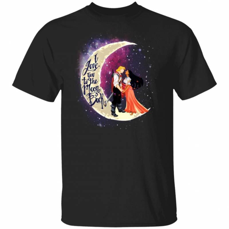 Valentine Pocahontas And John Smith T-shirt I Love You To The Moon And Back MT01