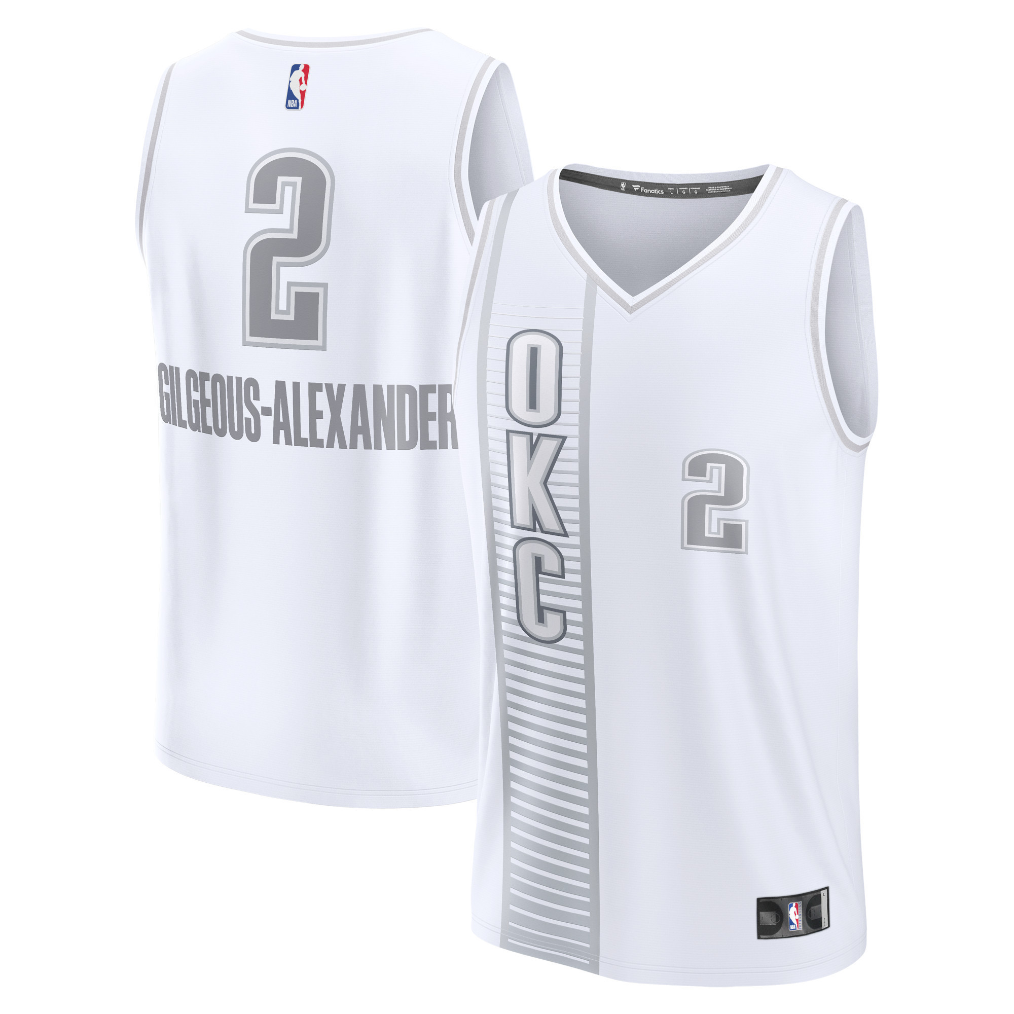 Shai Gilgeous-alexander Oklahoma City Thunder Fanatics Branded 2021/22 Fast Break Replica Jersey – City Edition – White NBA