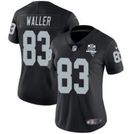 Womens Las Vegas Raiders White #83 Darren Waller Black 2020 Inaugural Season Vapor Untouchable Limited Stitched Jerseyrun Small