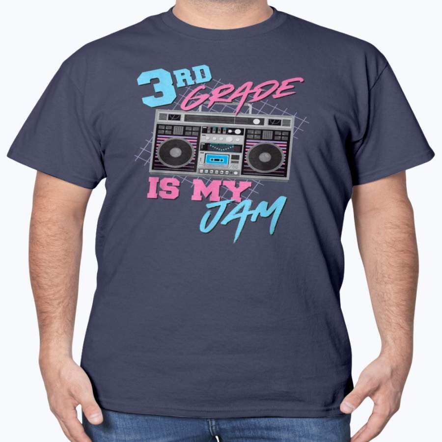 3rd Grade Is My Jam – Vintage 80s Boombox Teacher Student T-Shirt