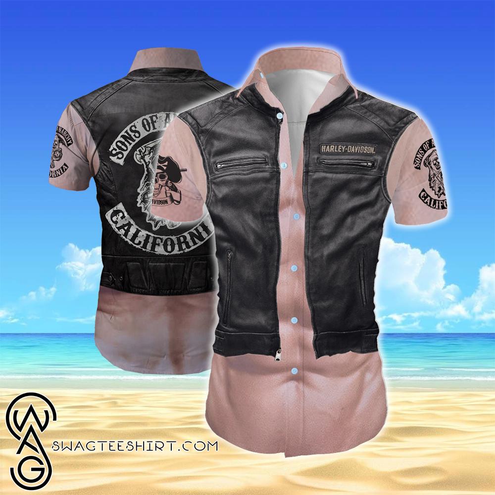 Beach Shirt Harley-Davidson Son Of Anarchy California All Over Printed Hawaiian Shirt