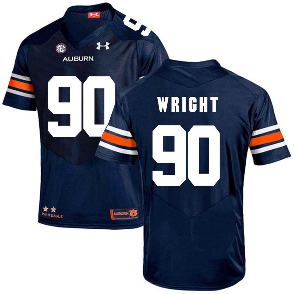 Auburn Tigers Navy Gabe Wright Football Player Performance 3D Jersey