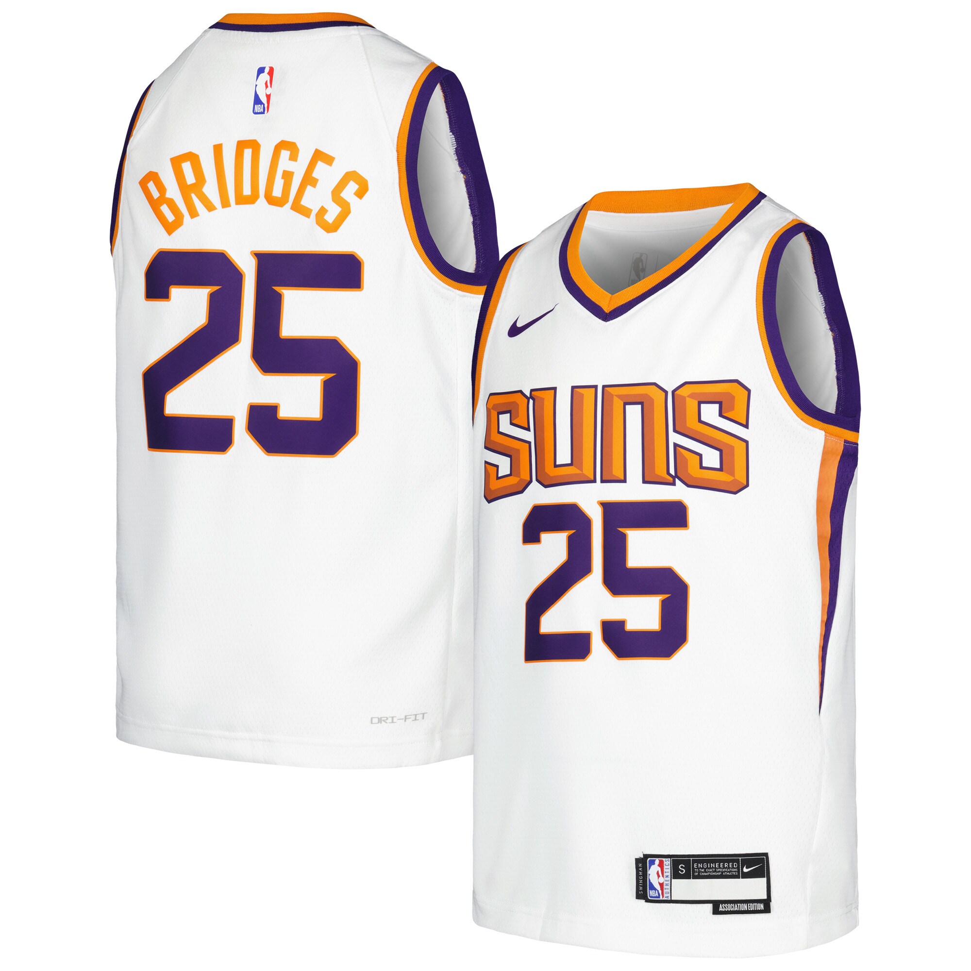 Mikal Bridges Phoenix Suns Youth Swingman Jersey -Association Edition – White