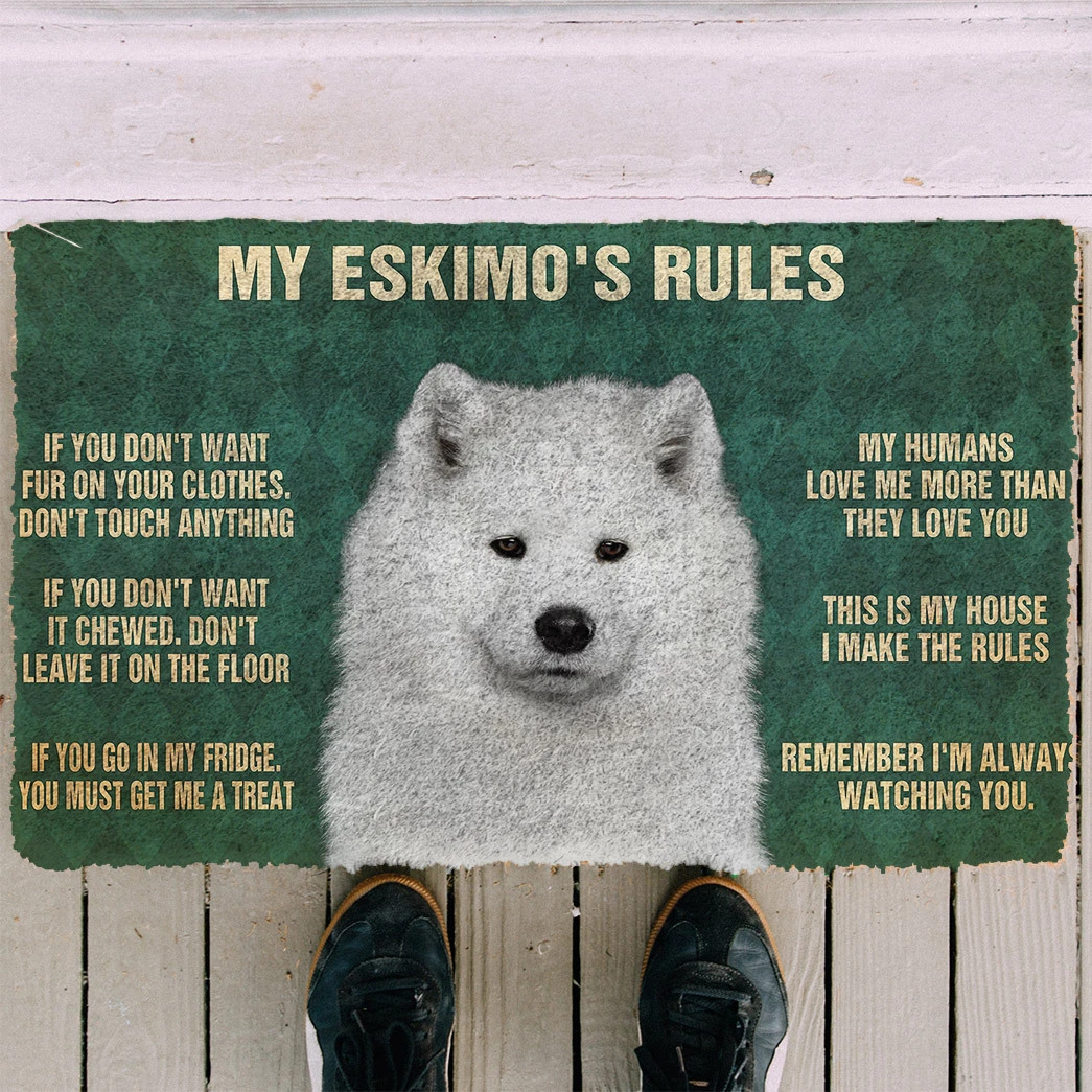 3D American Eskimo’S Rules Doormat