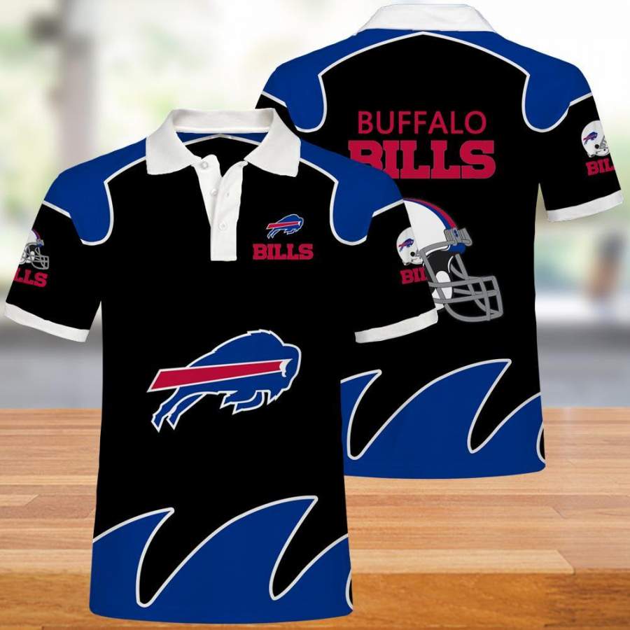 Buffalo Bills Polo T-Shirt 3D All Over Prints Black