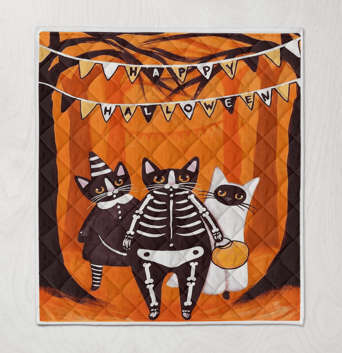 Halloween Cat Costume Quilt Blanket Wq2609400