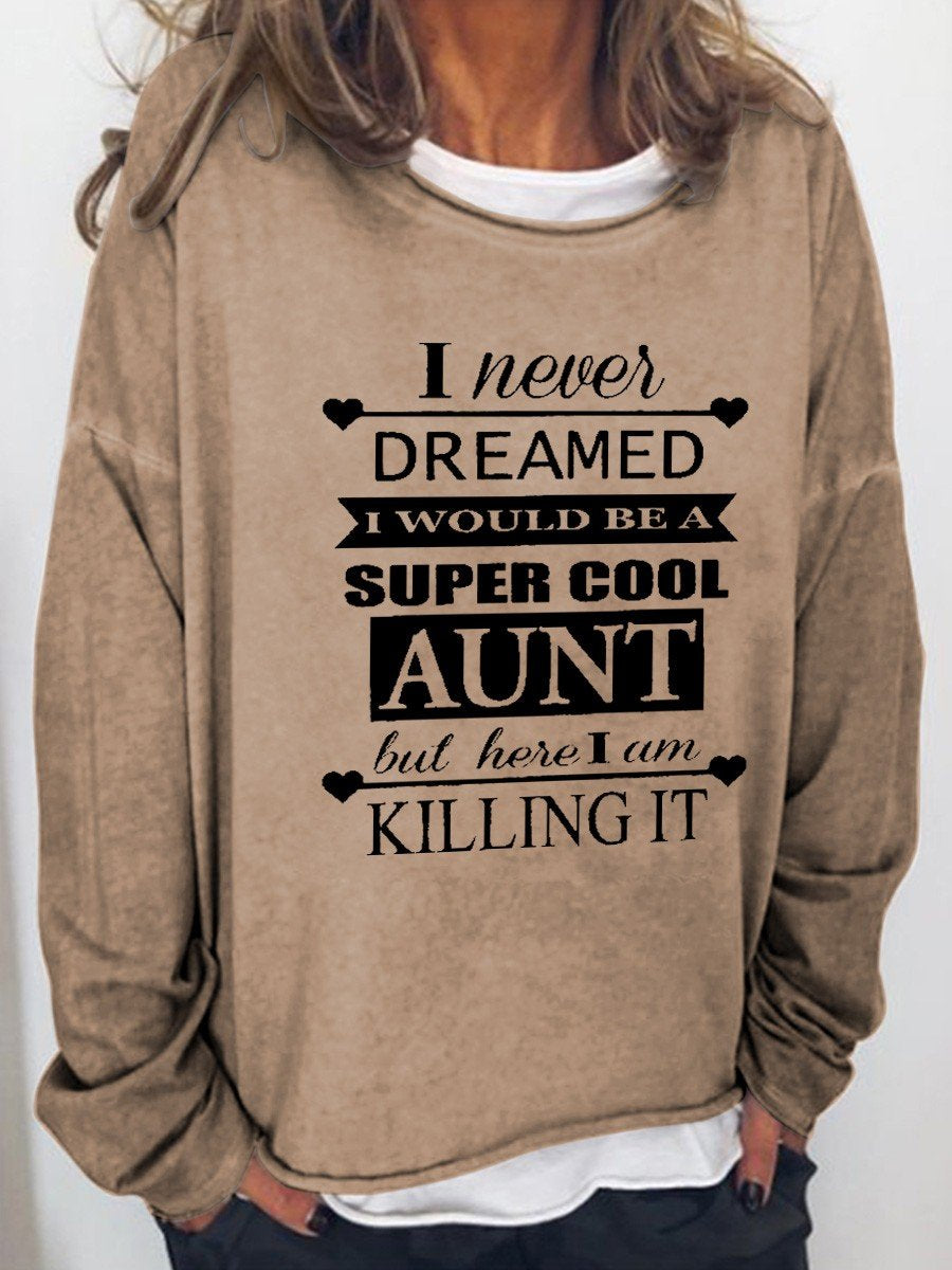 Women’S  Funny Cool Aunt Long Sleeves Top