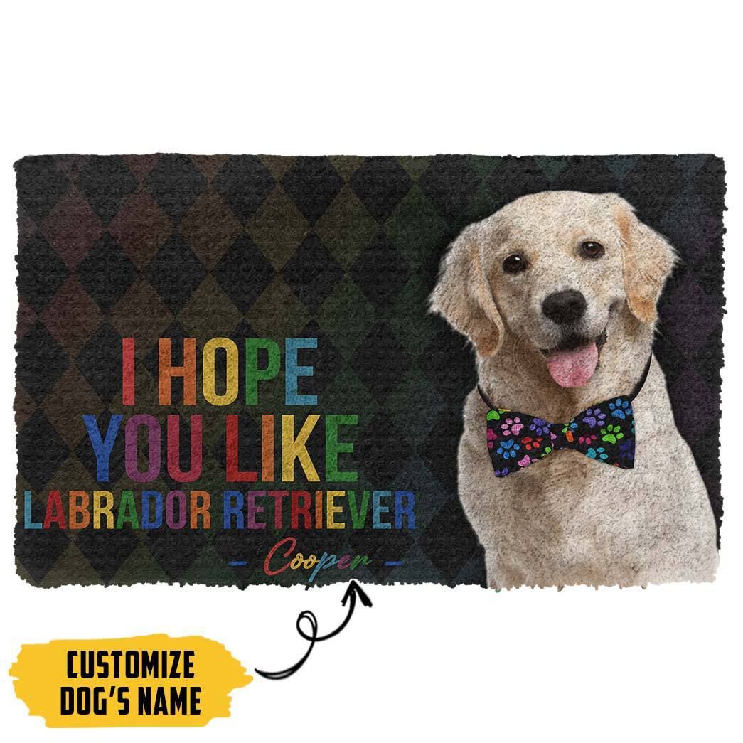 Gearhumans 3D I Hope You Like Labrador Retriever Custom Name Doormat