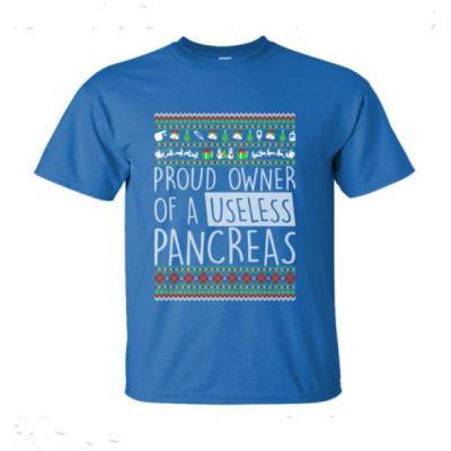 AGR Proud Owner Of A Useless Pancreas Ugly Christmas Sweater – Ultra-Cotton T-Shirt