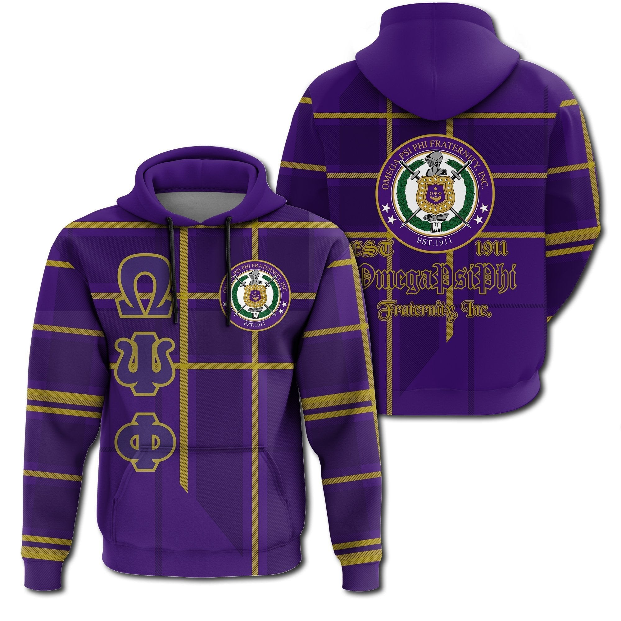 Fraternity Hoodie – Omega Psi Phi Burberr Style Hoodien