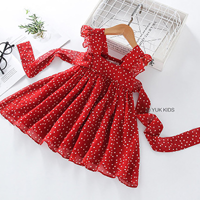 2-6Y Girls Red Bow Dress Princess Tutu Summer Dress for Girls Children Birthday Party Vestidos Kids Autumn Spring Dresses alx