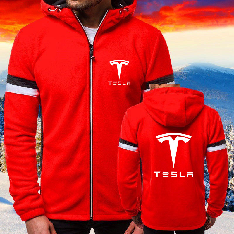 2022 Hip hop street men’s jacket Tesla car logo print Men’s Hoodie Sweatshirt Tops High-quality fleece sportswear Men’s clothing alx