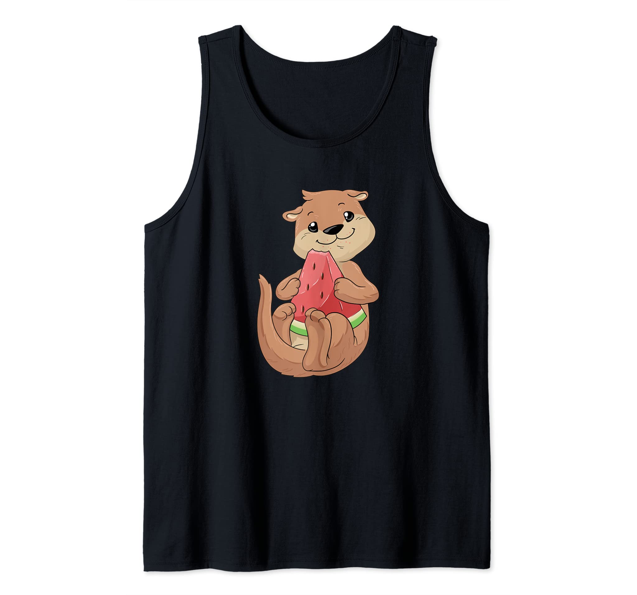 Girl who loves Otters Shirt Watermelon Lover Otter Tank Top