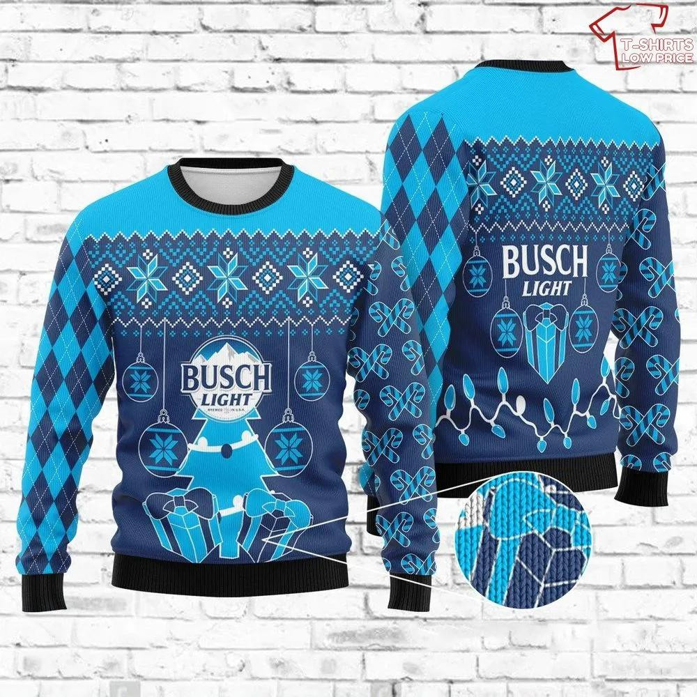 Busch Light Beer Christmas Ugly Sweater