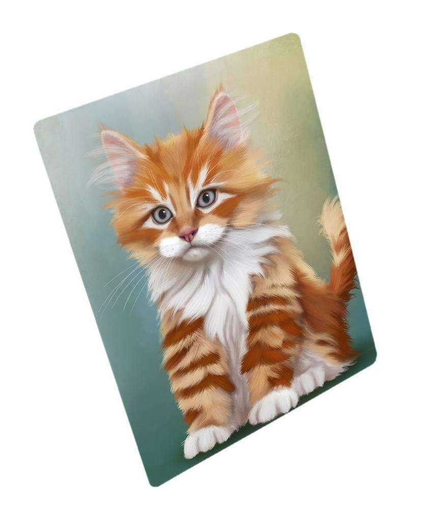 Orange White Kitten Cat Art Portrait Print Woven Throw Sherpa Plush Fleece Blanket