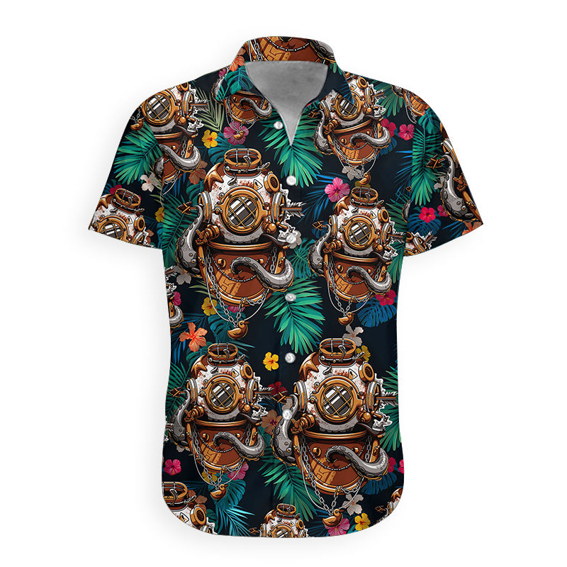 Gearhumans Scuba Diving Helmet Hawaiian Shirt Ha75704