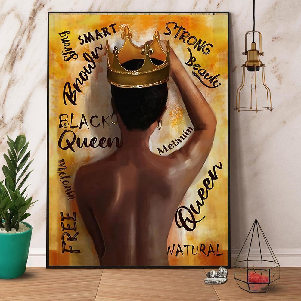 Black Queen Smart Strong Beauty Satin Canvas And Poster, Canvas Prints, My Poster Wall, Canvas Wall Art, Wall Decor Visual Art