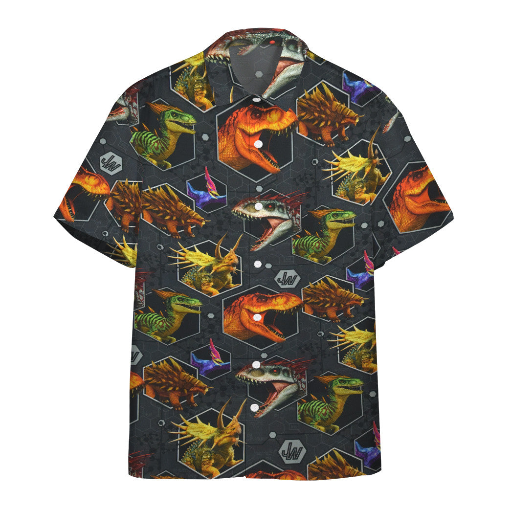 Gearhumans Dinosaur Heads Custom Hawaii Shirt Ha23822