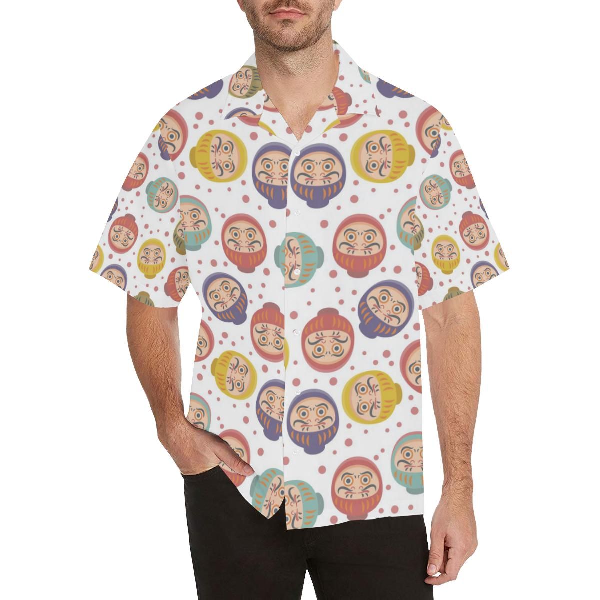 Daruma Dot Pattern Men’s All Over Print Hawaiian Shirt