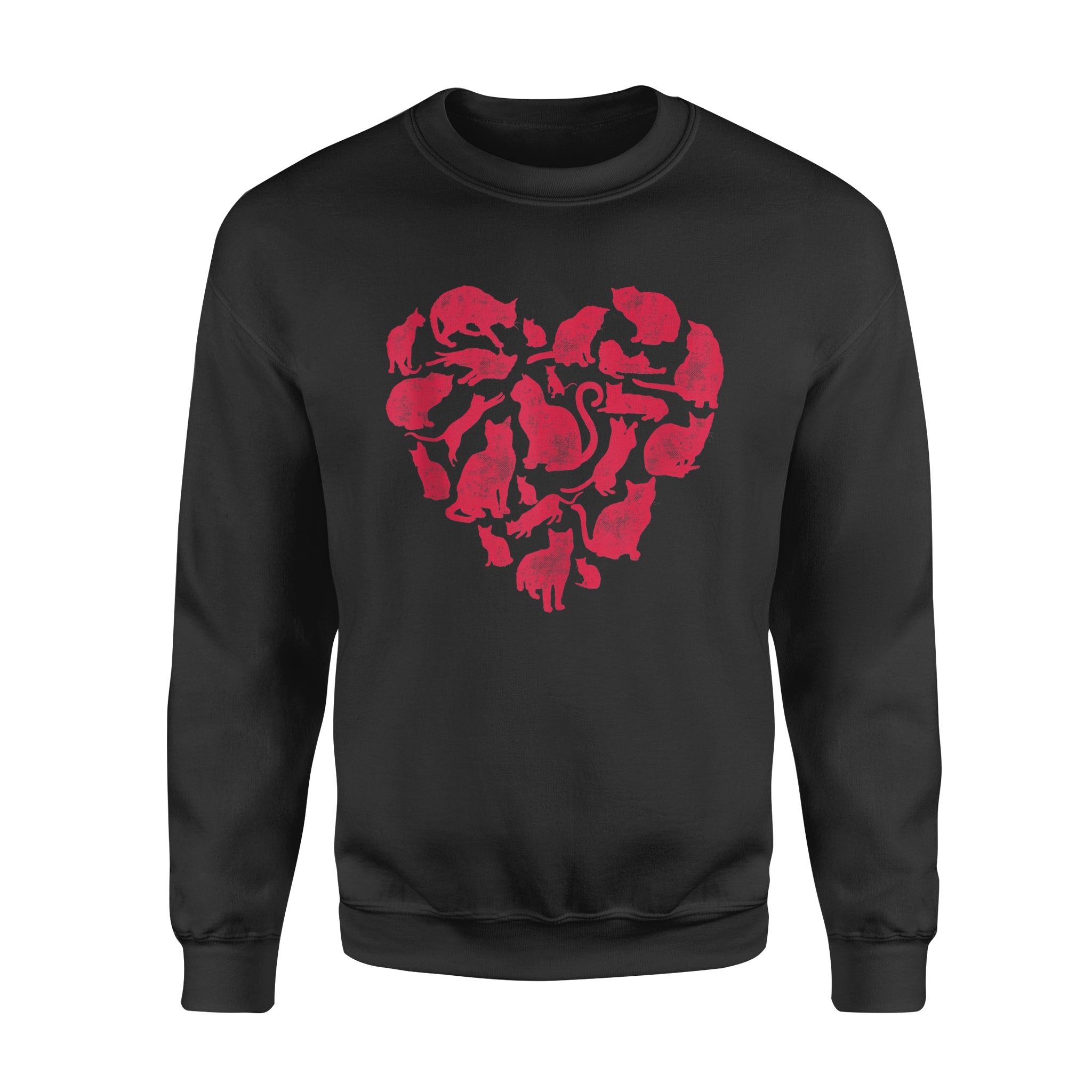 Cat Heart Valentine’s Day Gift Kitty Kitten Lover – Standard Crew Neck Sweatshirt