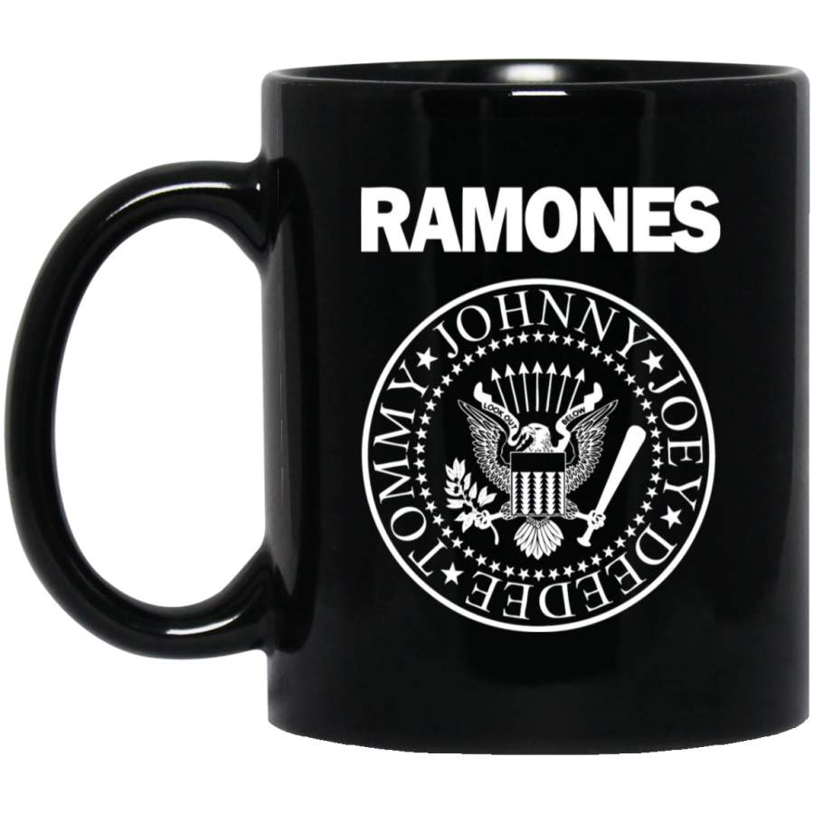 Ramone Tommy Johnny Joey Deedee logo Black Mug