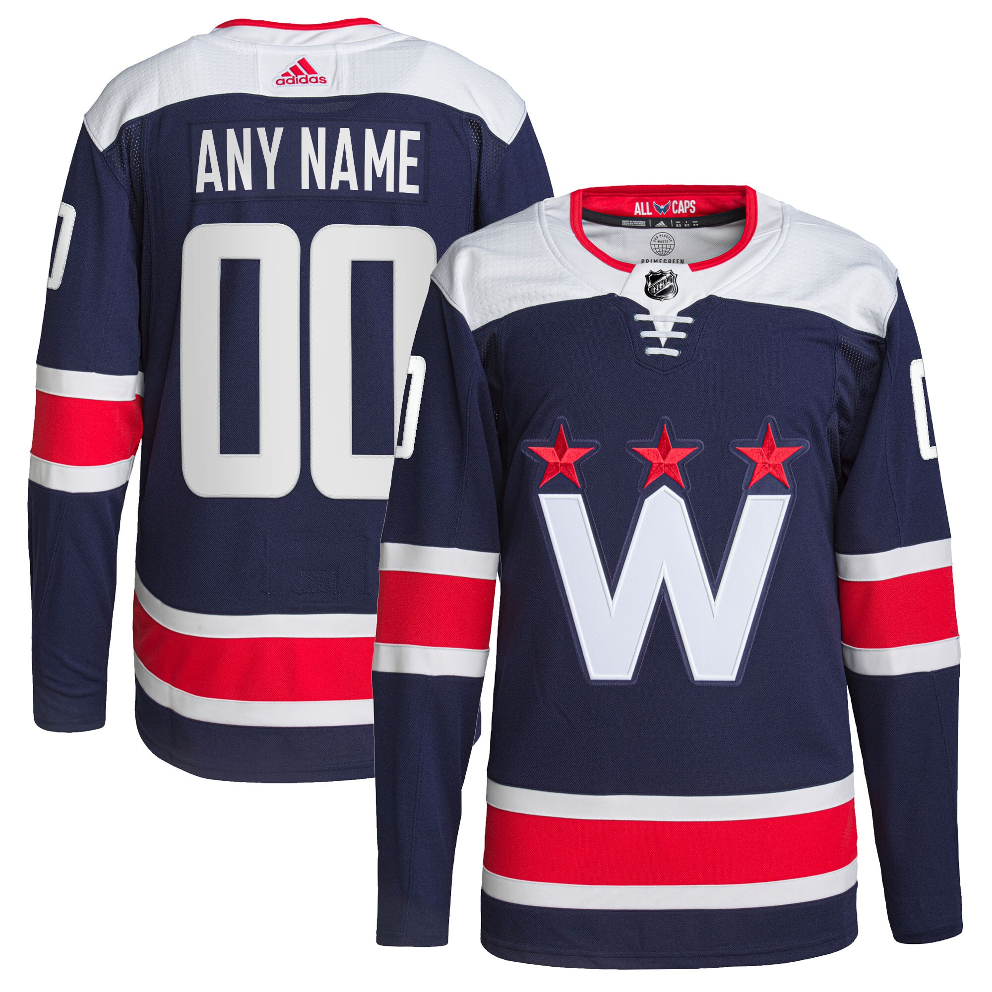 Men's Washington Capitals adidas Navy Alternate Authentic Pro Custom Jersey