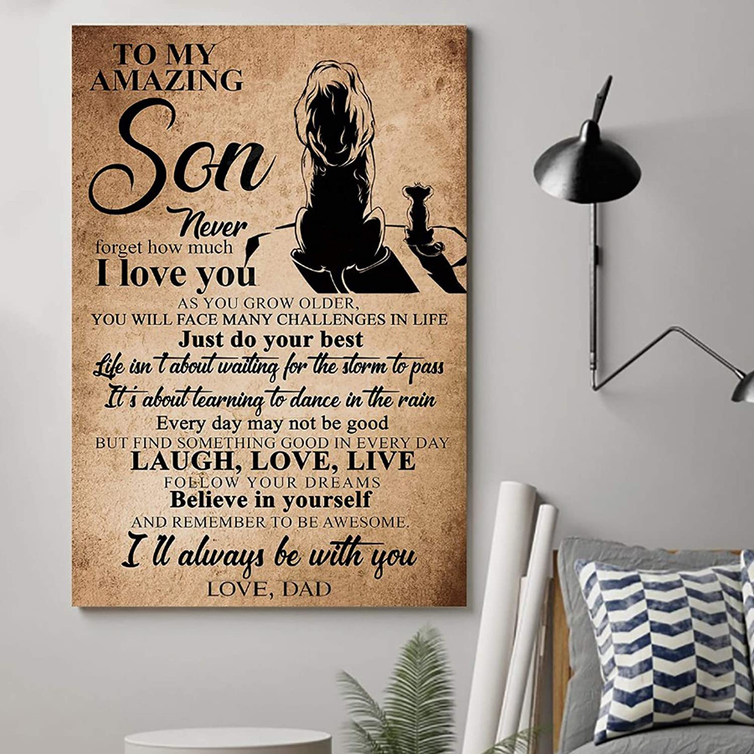 Family Poster – DAD to Son – Never Forgot How Much – Holidays Son Gift, to My Son Poster, Son Gift from Dad, Son Gift Poster